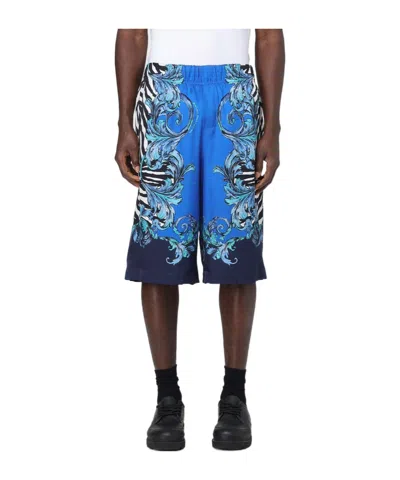 Versace Jeans Elastic Waist Shorts In Blue