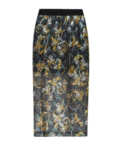 Versace Jeans Elastic Waist Skirt In Black