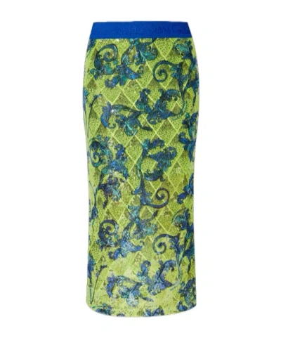 Versace Jeans Elastic Waist Skirt In Green