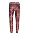 Versace Jeans Elastic Waist Tights In Brown
