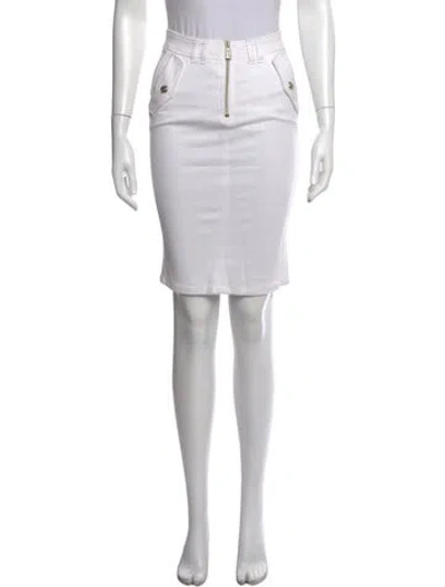 Pre-owned Versace Jeans Embroidered Accent Knee-length Skirt In Neutral