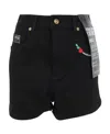 Versace Jeans Embroidered-logo Mini Shorts In Black