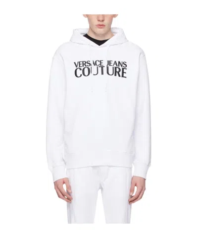 Versace Jeans Embroidery Hooded Hoodie In White