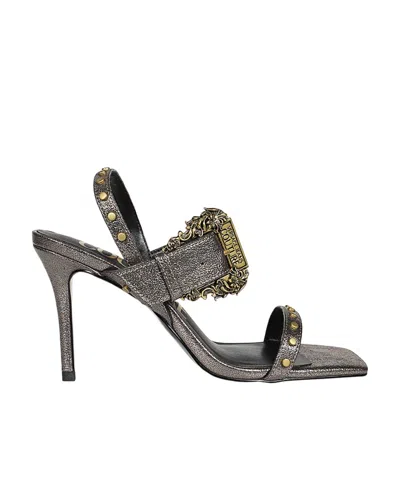 Versace Jeans Emily 90mm Baroque-buckle Sandals In Gray