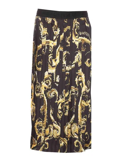 Versace Jeans Chromo Print Couture Skirt In Multi