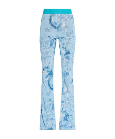 Versace Jeans Flared Casual Pants In Blue