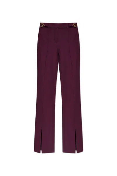 Versace Jeans Flared Trousers With Slits In Red