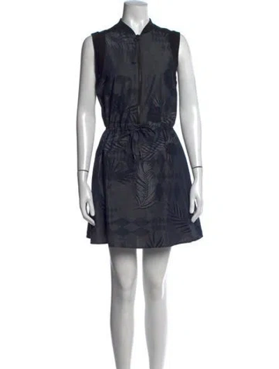 Pre-owned Versace Jeans Floral Print Mini Dress In Blue
