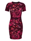 Versace Jeans Floral-print Short-sleeve Mini Dress In Multi