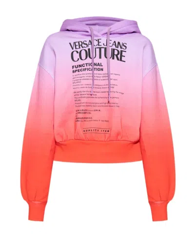 Versace Jeans Gradient-effect Certification Hoodie In Orange