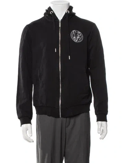 Pre-owned Versace Jeans Graphic Print Crew Neck Hoodie In Blue