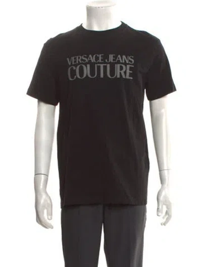 Pre-owned Versace Jeans Graphic Print Crew Neck T-shirt In Black