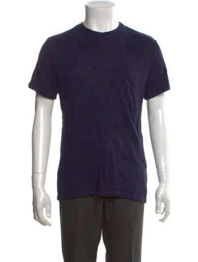Pre-owned Versace Jeans Graphic Print Crew Neck T-shirt In Blue