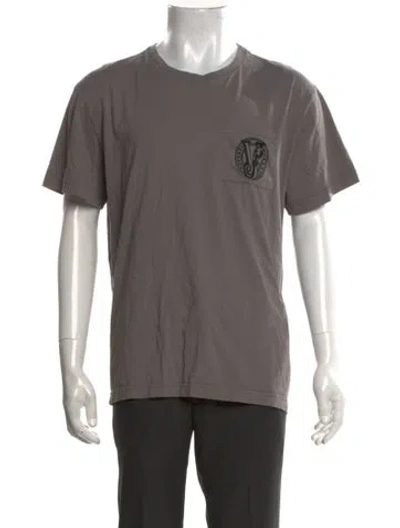 Pre-owned Versace Jeans Graphic Print Crew Neck T-shirt In Grey