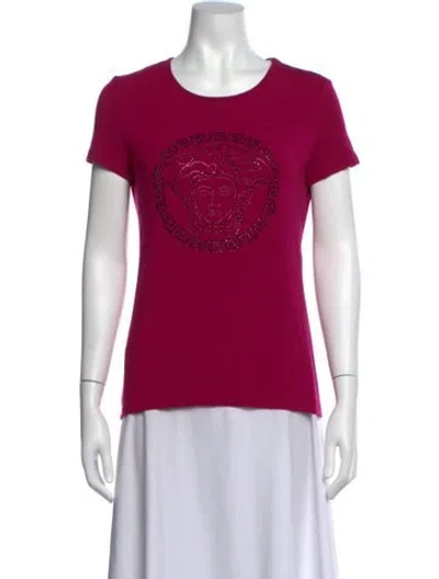 Pre-owned Versace Jeans Graphic Print Crew Neck T-shirt In Purple