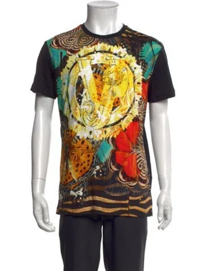 Pre-owned Versace Jeans Graphic Print Crew Neck T-shirt W/ Tags In Black
