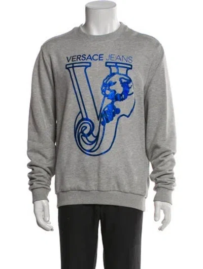 Pre-owned Versace Jeans Graphic Print Jacket In Gray