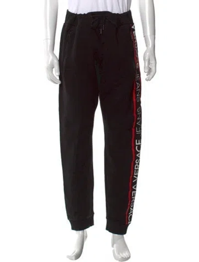 Pre-owned Versace Jeans Graphic Print Joggers In Black