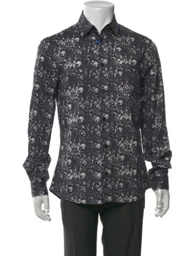 Pre-owned Versace Jeans Graphic Print Long Sleeve Shirt W/ Tags In Gray