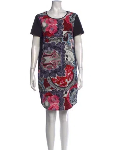 Pre-owned Versace Jeans Graphic Print Mini Dress In White