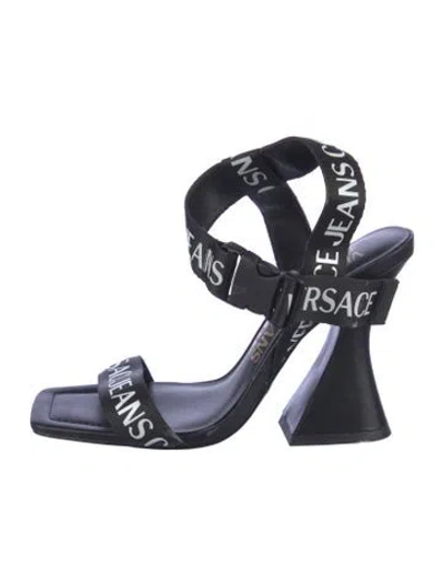 Pre-owned Versace Jeans Graphic Print Sandals In Blue