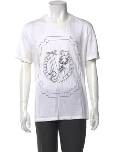 Pre-owned Versace Jeans Graphic Print Short Sleeve Shirt In White