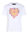 Shop Versace Jeans Heart Couture Cotton T-shirt In White