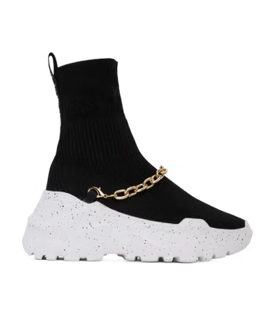 Versace Jeans High-top Leisure Sneakers In Black