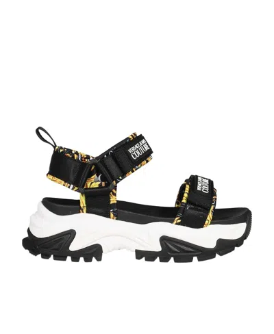 Versace Jeans Hiker Chunky Sandals In Black