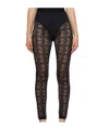 Versace Jeans Hollowed-out Tight Leggings In Black