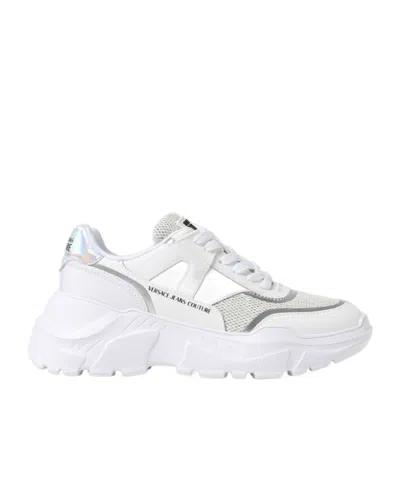 Versace Jeans Holographic-detail Sneakers In White