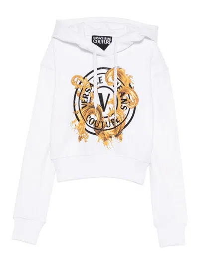 Versace Jeans Hoodie In White With Print
