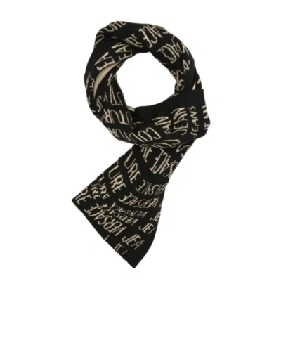 Versace Jeans Knitted Scarf In Black