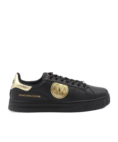Versace Jeans Lace-up Low-cut Casual Shoes In Black