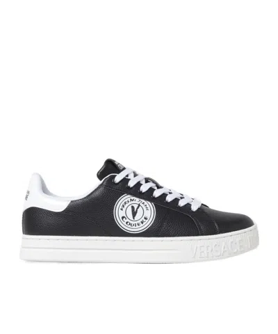Versace Jeans Lace-up Low-top Sneakers In Black
