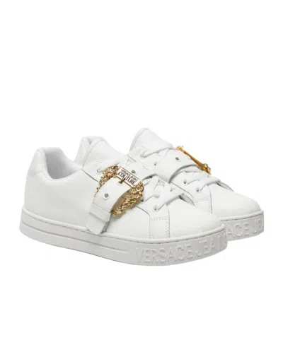 Versace Jeans Lace-up Low-top Sneakers In White