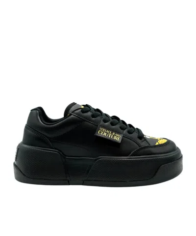Versace Jeans Laced Sneakers In Black