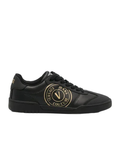 Versace Jeans Laced Sneakers In Black