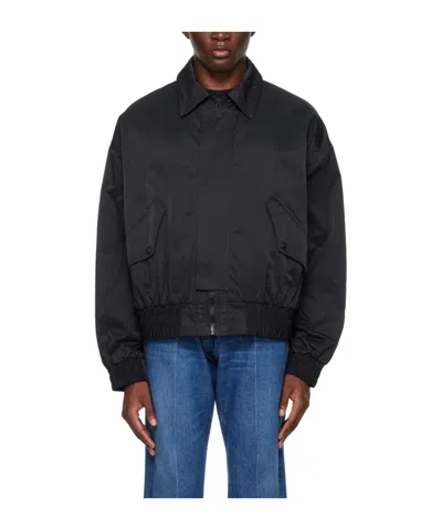 Versace Jeans Lapel Zipper Pilot Jacket In Black