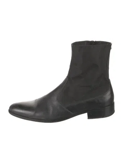 Pre-owned Versace Jeans Leather Boots In Black