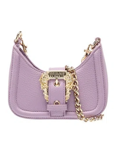 Pre-owned Versace Jeans Leather Shoulder Bag Mini In Purple