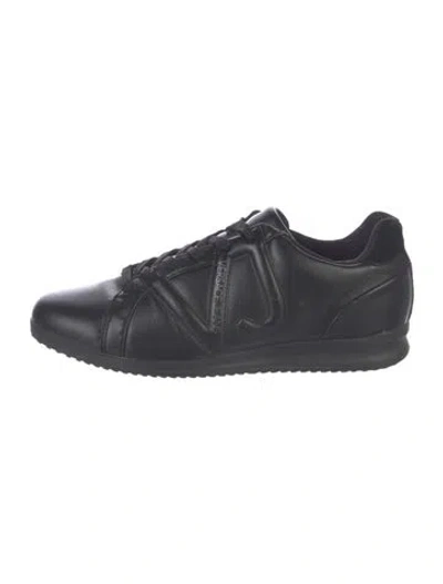 Pre-owned Versace Jeans Leather Sneakers In Black