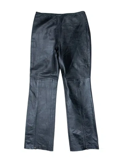 Pre-owned Versace Jeans Leather Straight Leg Pants In Blue