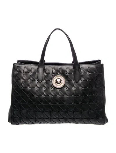 Pre-owned Versace Jeans Leather Top Handle Bag In Black