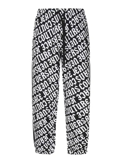 Versace Jeans Logo Allover Pants In Negro
