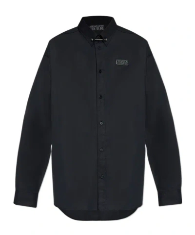 Versace Jeans Logo-appliqué Shirt In Black