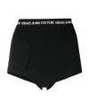 Versace Jeans Logo Band Mini Shorts In Black
