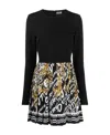Versace Jeans Logo Brush Couture Dress In Black