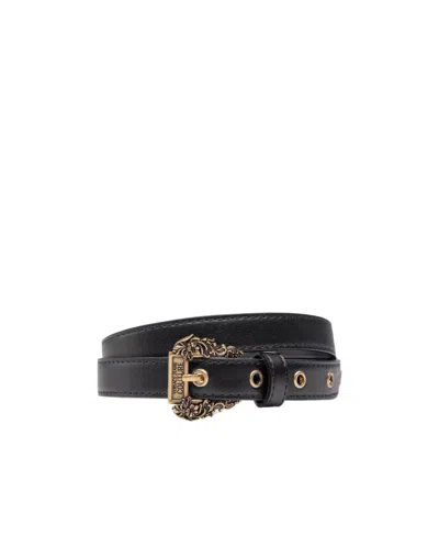Versace Jeans Logo Buckle Belt In Black