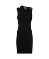 Versace Jeans Logo-buckle Midi Dress In Black